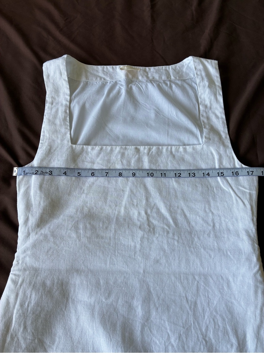 POSSE Alice Square Neck Linen Mini Dress Ivory White Size Medium - Picture 8 of 8